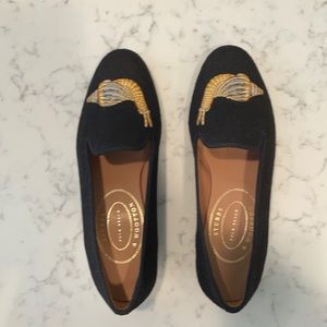 Stubbs and Wooten needlepoint snail shoes.